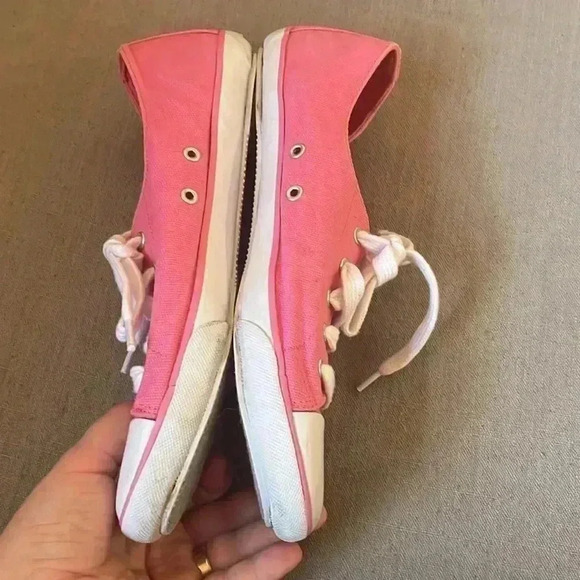 Ralph Lauren Pauline Sneakers Pink White Embroidered Logo retro shoes size 9 - Picture 5 of 9